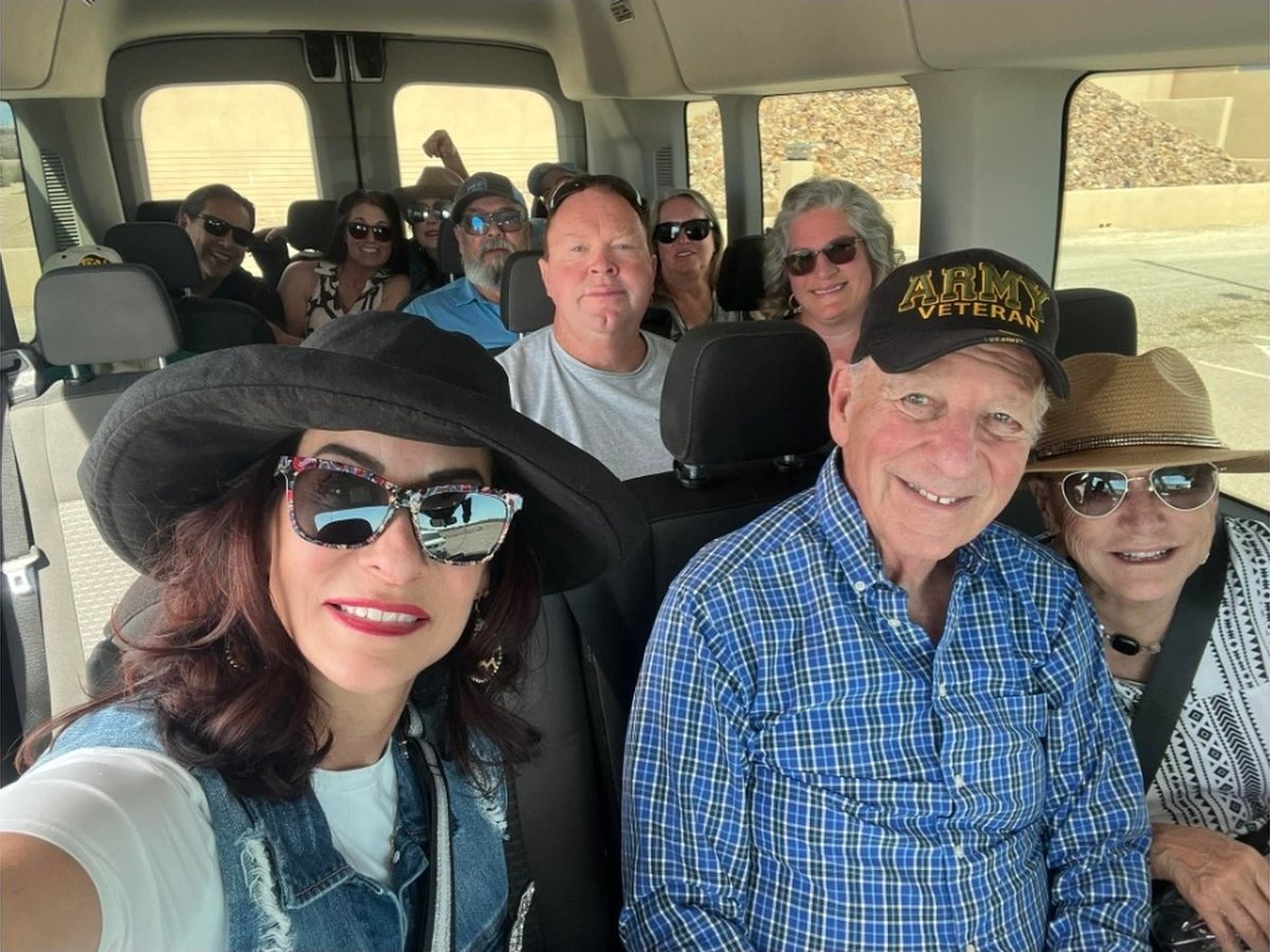 Guests riding together inside a Sonoita Wine Tours van